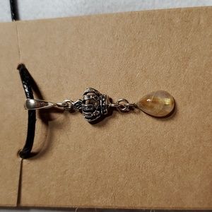 Sterling Silver Golden Rutile Crown Pendant